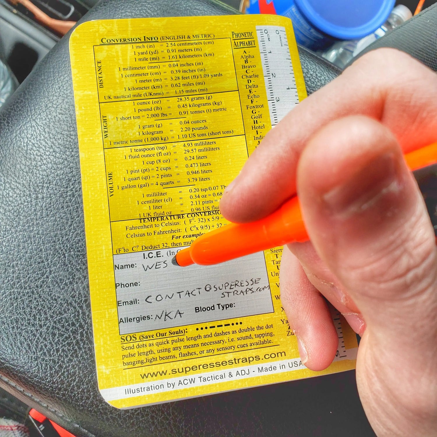 Superesse Field Memo Pad (Yellow) - Durable Pocket Notebook with Survival References Superesse Straps LLC