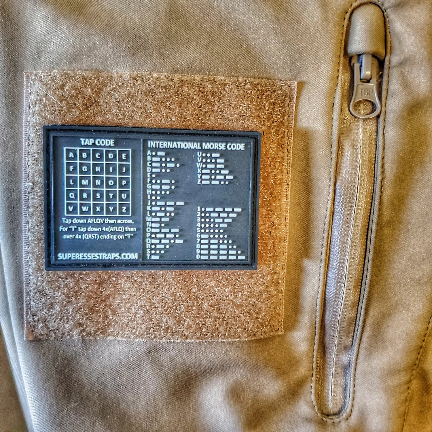 Storage Pocket Patch: Morse and Tap Code Superesse Straps LLC