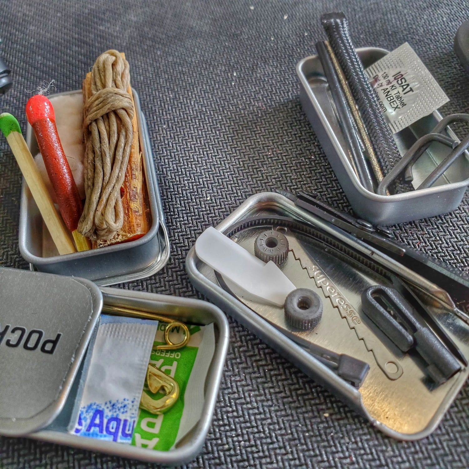 EDC Pocket Tin - Compartmentalized Survival Kits Superesse Straps LLC