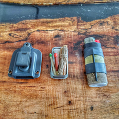 Survival Kit Lighter - Fire Starter outfitted with supplies. Superesse Straps LLC