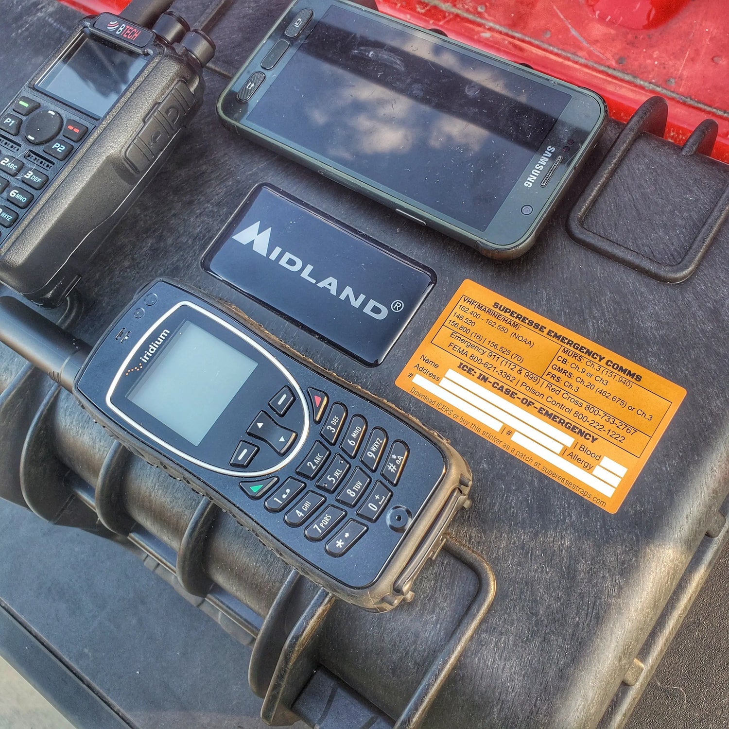 Emergency Comms & ICE Decal - Radio  Frequency/Channel and Telephone Contact Numbers, ICE Card Superesse Straps LLC
