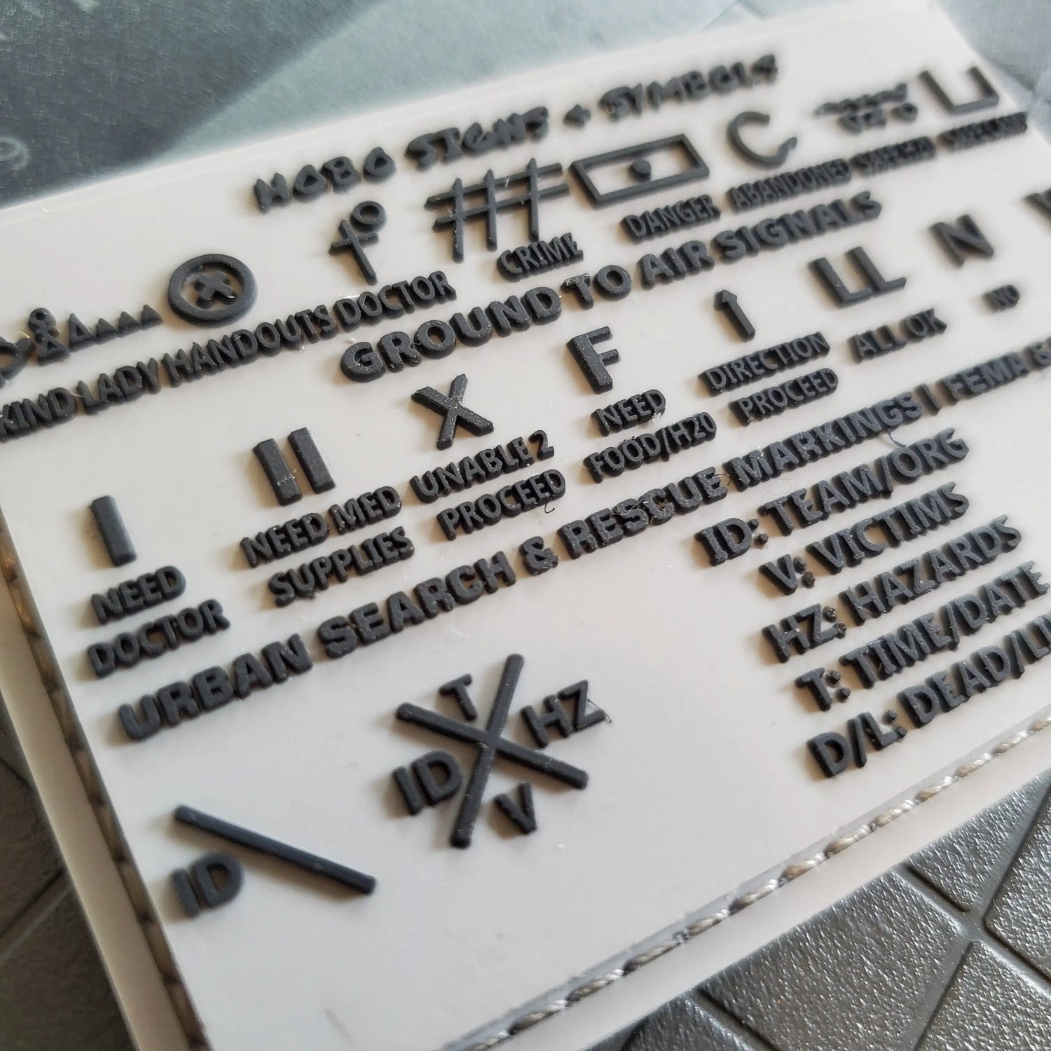 Storage Pocket Patch: Hobo Symbols, Ground to Air Signals, Search and Rescue Markings Superesse Straps LLC