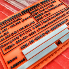Storage Pocket Patch:  Emergency Comms with Radio Frequency/Channel and Telephone Contact Numbers, ICE Card Superesse Straps LLC