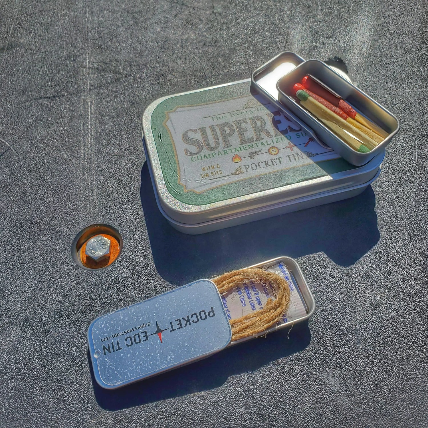 EDC Pocket Tin - Compartmentalized Survival Kits Superesse Straps LLC