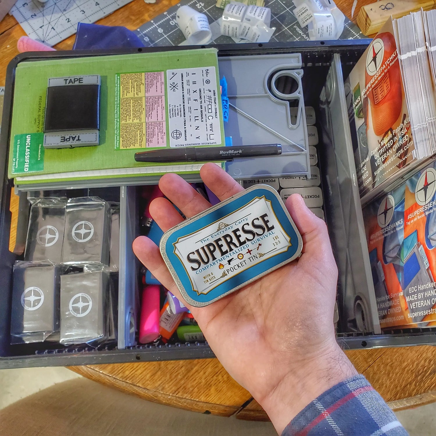 EDC Pocket Tin - Compartmentalized Survival Kits Superesse Straps LLC