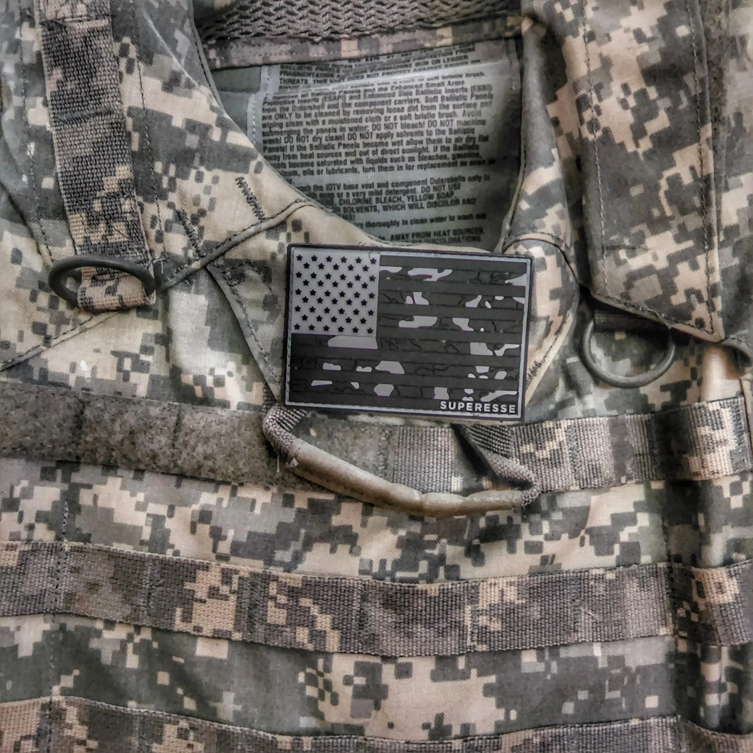 Storage Pocket Patch: Flagged Camo Superesse Straps LLC