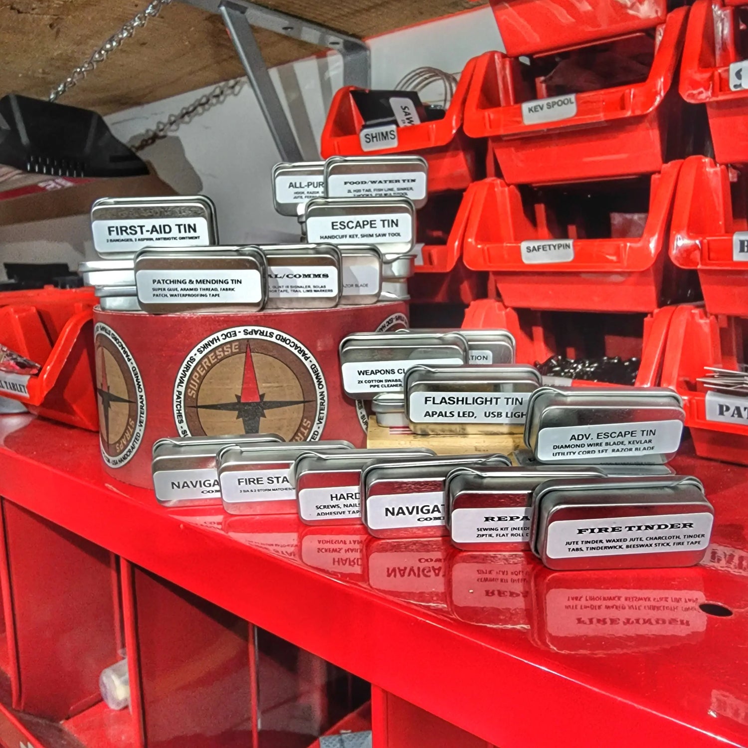 EDC Pocket Tin - Compartmentalized Survival Kits Superesse Straps LLC