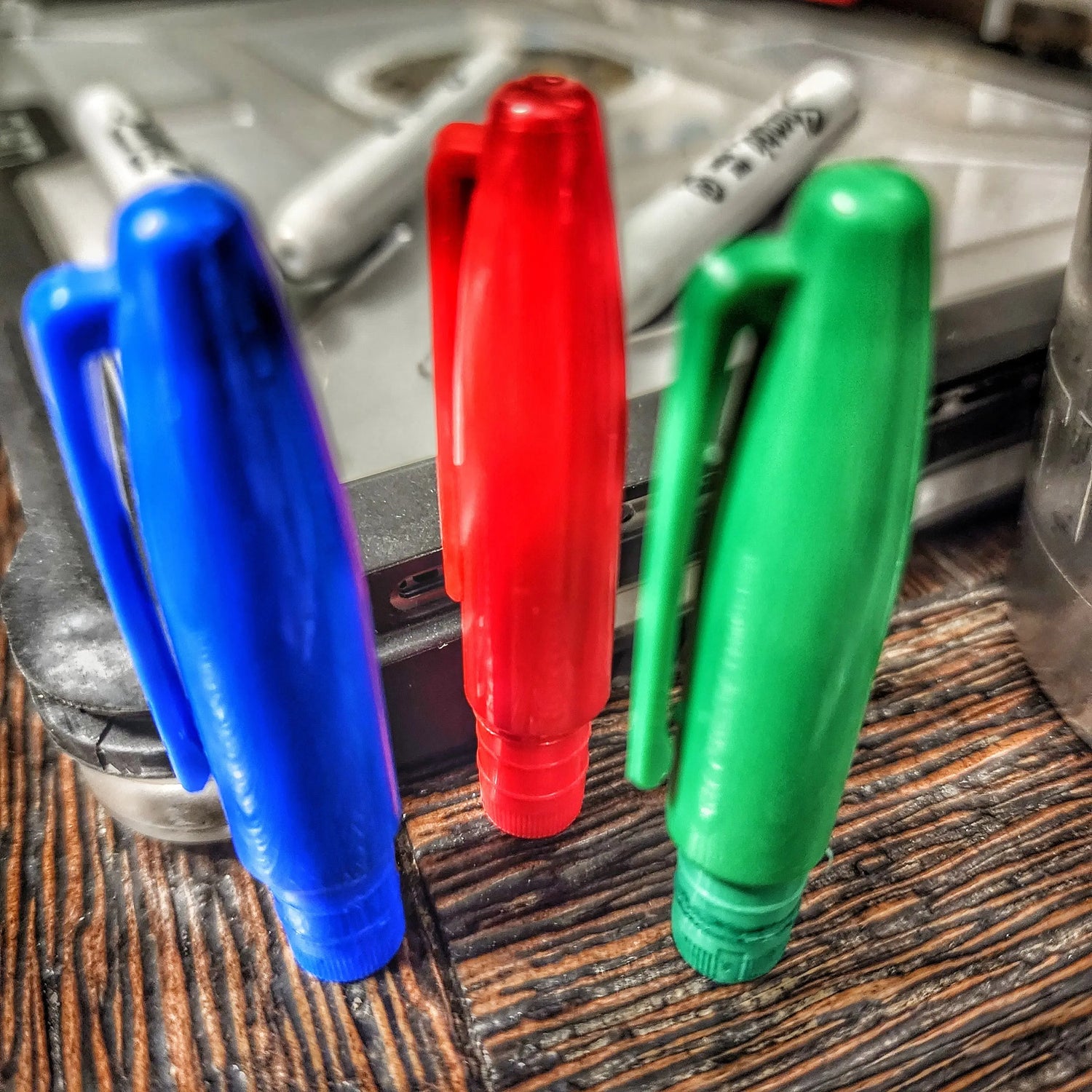 EDC Cache Markers - Hollow Sharpie with internal stash of survival supplies. Superesse Straps LLC