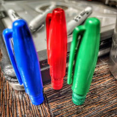 EDC Cache Markers - Hollow Sharpie with internal stash of survival supplies. Superesse Straps LLC