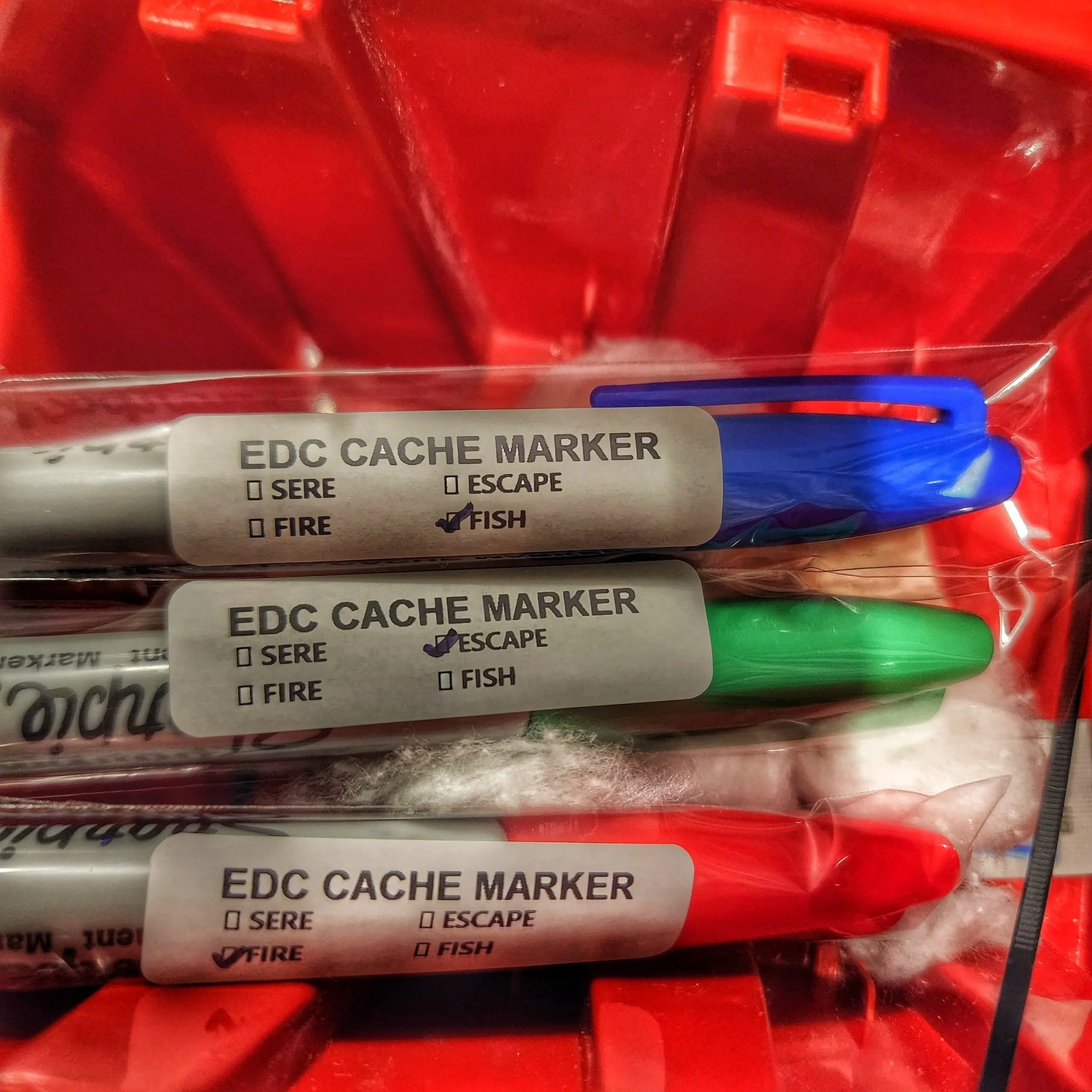 EDC Cache Markers - Hollow Sharpie with internal stash of survival supplies. Superesse Straps LLC