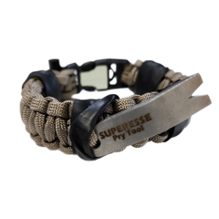 Urban Carry Strap - EDC Bracelet with Pry Bar, Firestarter, Kevlar Saw and Cuff Key or LED Flashlight. Superesse Straps LLC