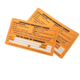 Emergency Comms & ICE Decal - Radio  Frequency/Channel and Telephone Contact Numbers, ICE Card Superesse Straps LLC