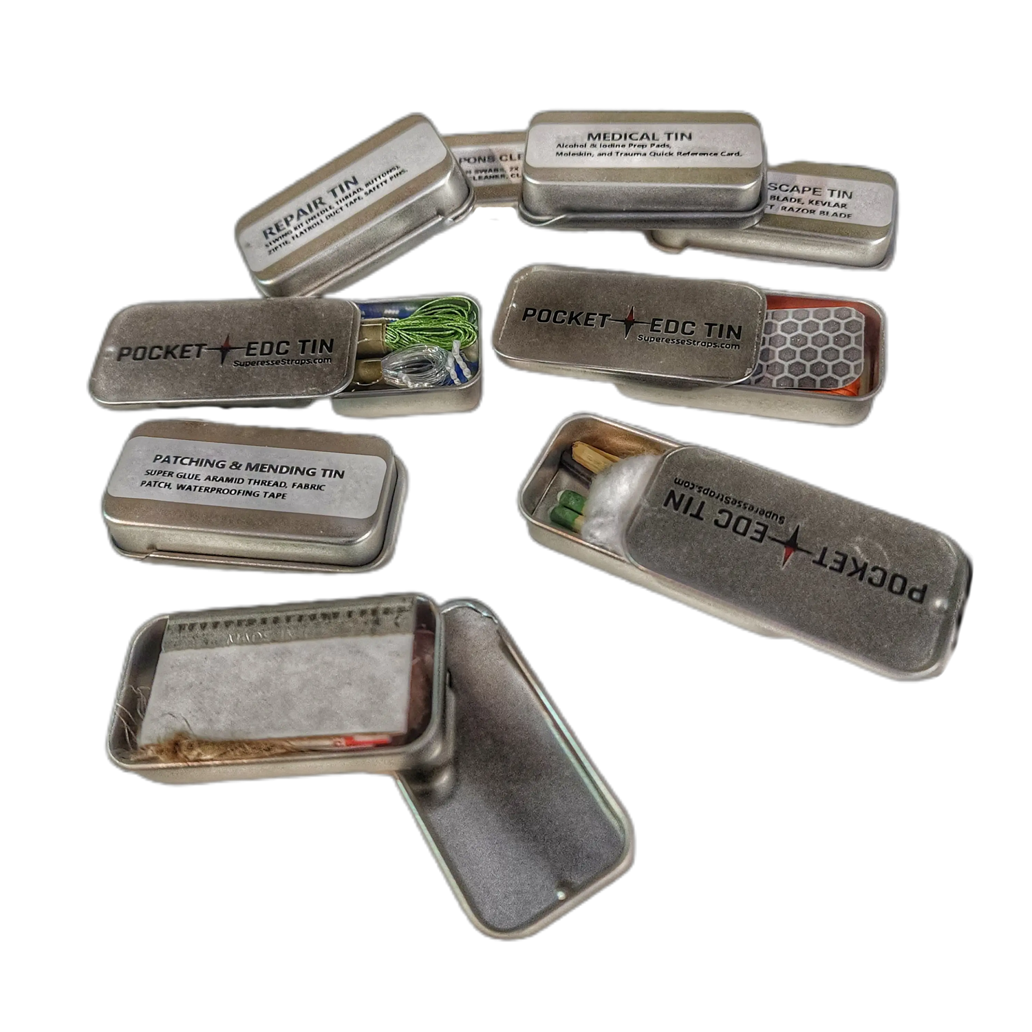 EDC Pocket Tin - Compartmentalized Survival Kits Superesse Straps LLC