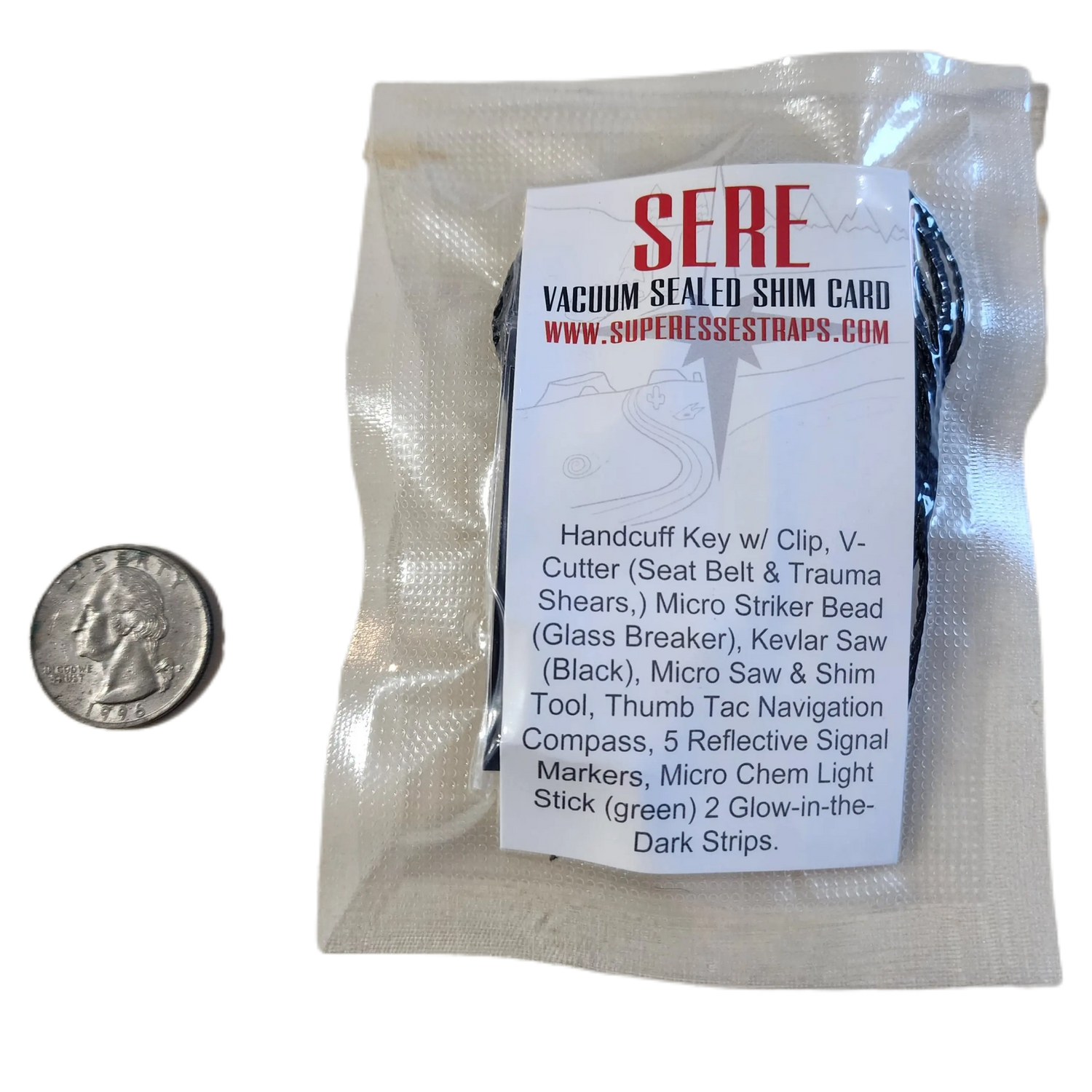 Shim Personal Survival Cards - Wallet Size Vacuum Sealed Survival Packets Superesse Straps LLC