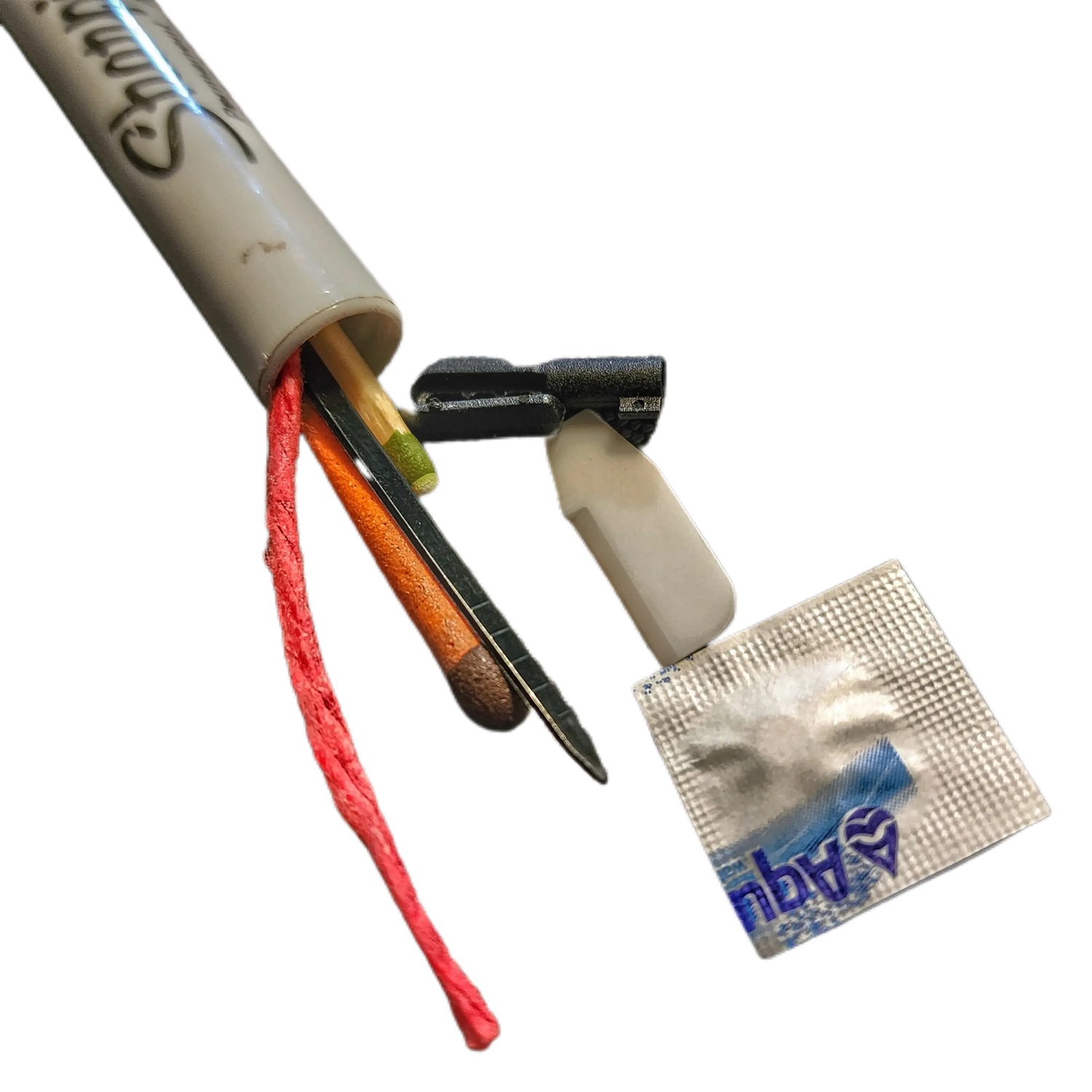 EDC Cache Markers - Hollow Sharpie with internal stash of survival supplies. Superesse Straps LLC