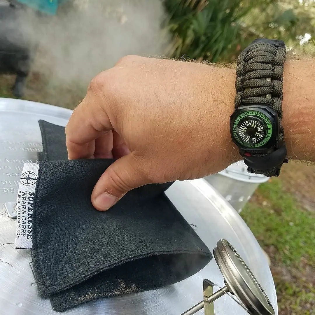 Camp Rag - Burn Proof Work Cloth built from Durable Kevlar Fabric w/ Lanyard Grommet. Superesse Straps LLC