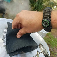 Camp Rag - Burn Proof Work Cloth built from Durable Kevlar Fabric w/ Lanyard Grommet. Superesse Straps LLC