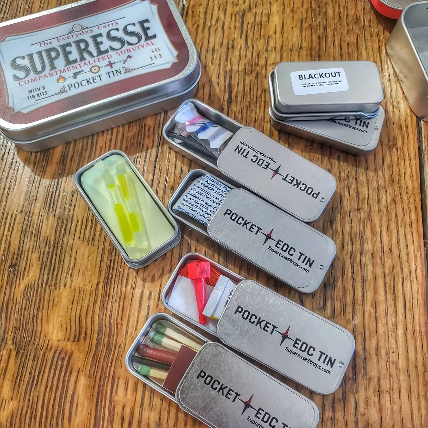 EDC Pocket Tin - Compartmentalized Survival Kits Superesse Straps LLC