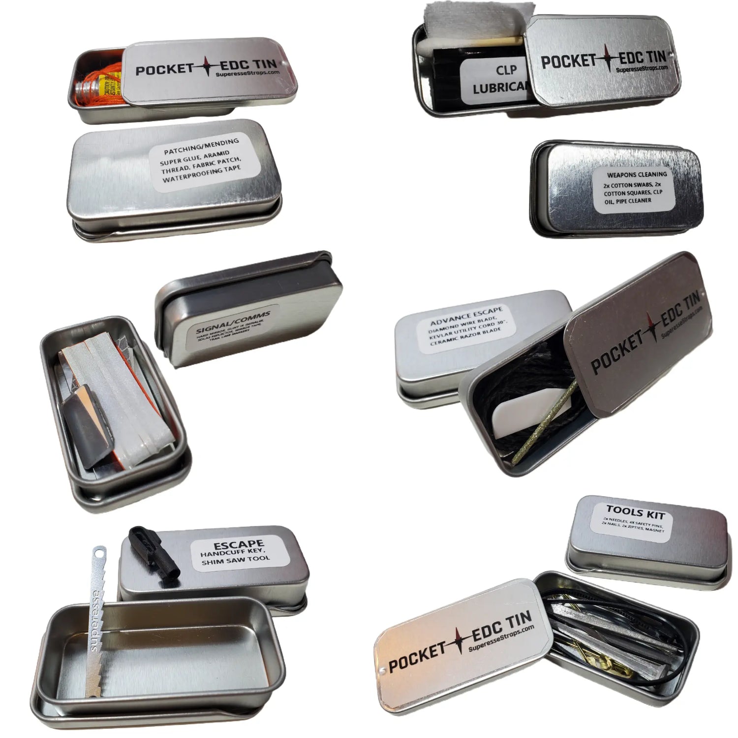 EDC Pocket Tin - Compartmentalized Survival Kits Superesse Straps LLC