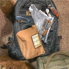 Saw Shemagh: Firestarter sewn button, built-in Kevlar Utility Saw, Fire Tinder border. Superesse Straps LLC