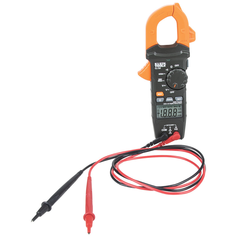 Klein Digital Clamp Meter, AC Auto-Ranging 400 Amp