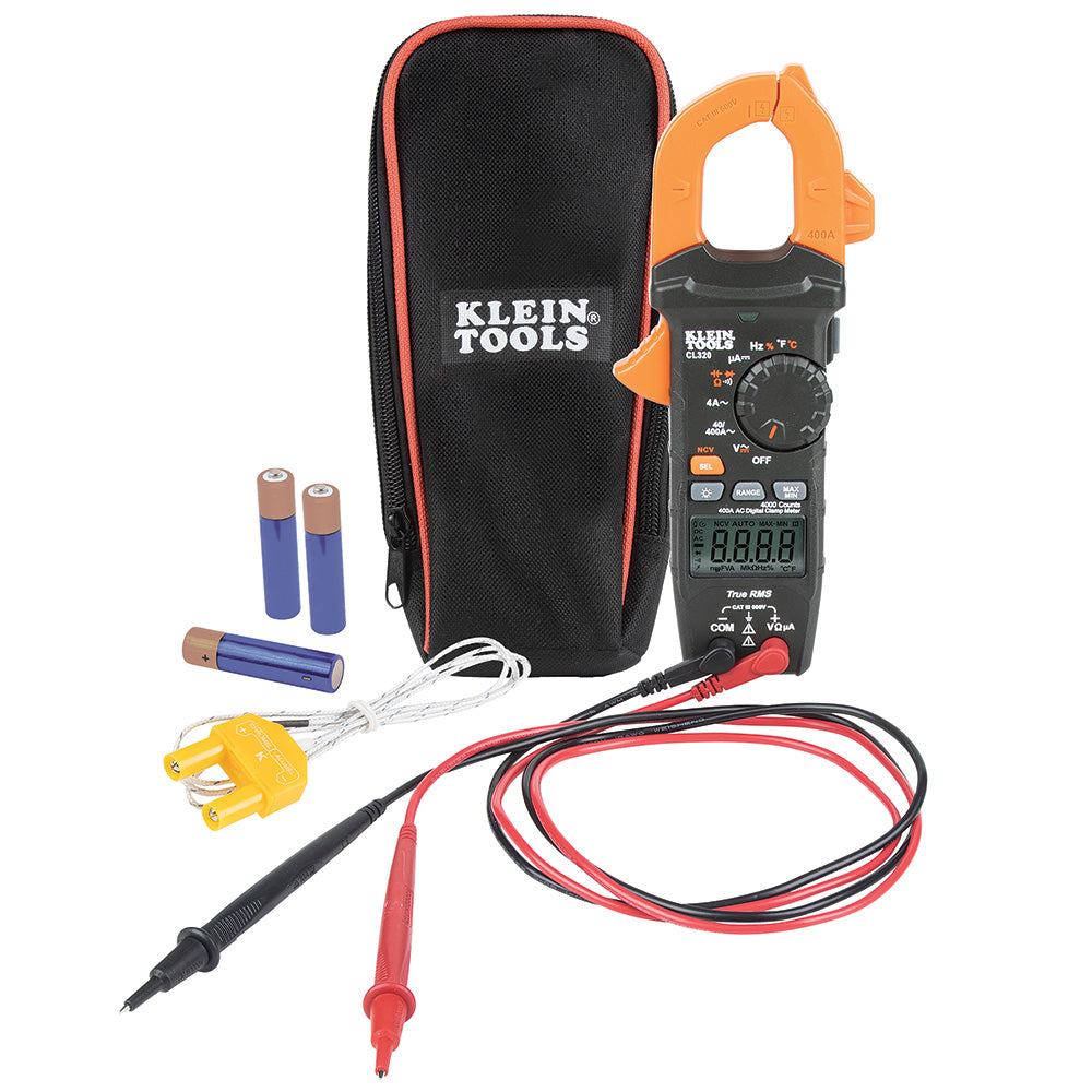 Klein HVAC Digital Clamp Meter, AC Auto-Ranging 400 Amp