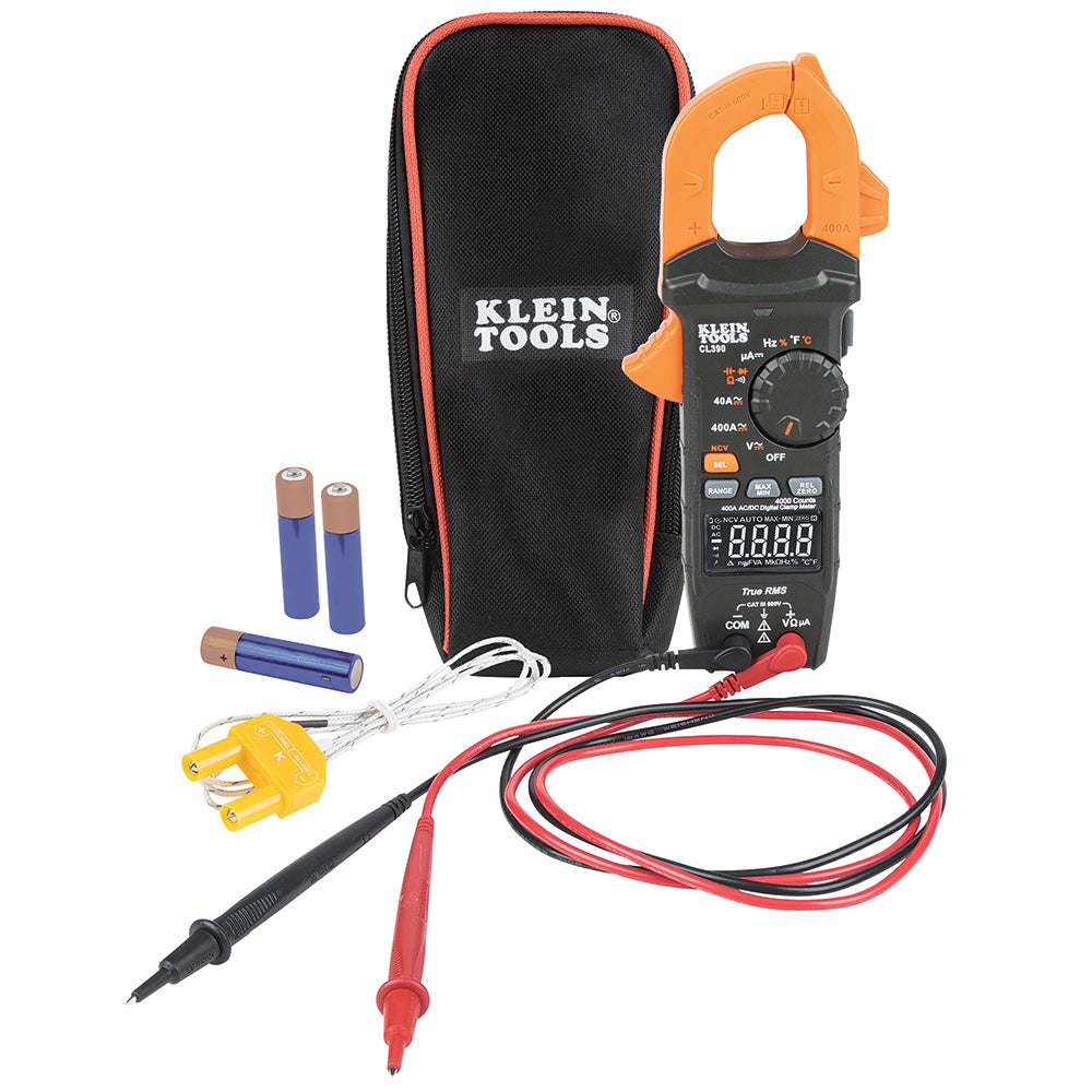 Klein AC/DC Digital Clamp Meter, Auto-Ranging 400 Amp