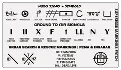 Markings and Signals Decal - Hobo Symbols, Ground to Air Signals, Search and Rescue Markings Superesse Straps LLC