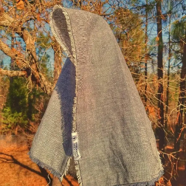 Saw Shemagh: Firestarter sewn button, built-in Kevlar Utility Saw, Fire Tinder border. Superesse Straps LLC