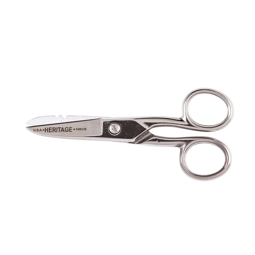 Klein Electrician Scissor, Stripping Notches, Serrated