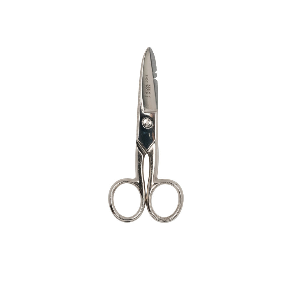 Klein Electrician's Scissors, Nickel Plated