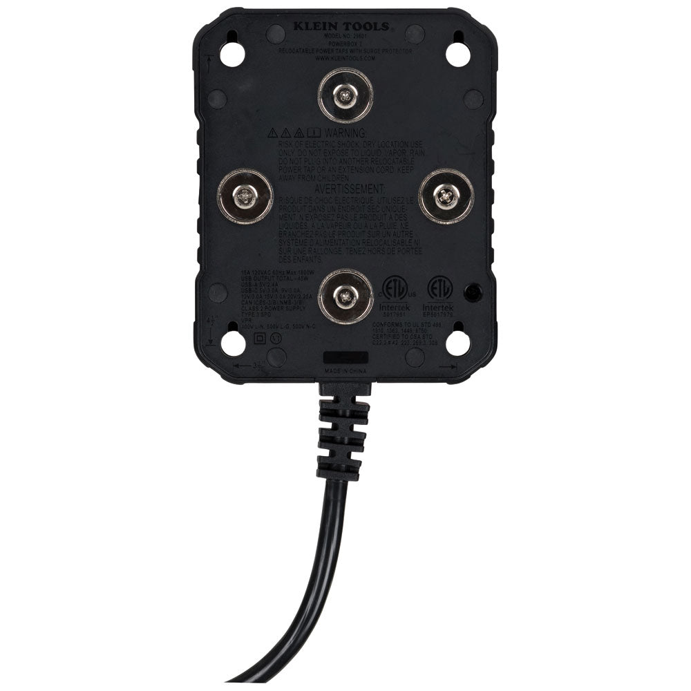 Klein PowerBox 1, Magnetic Mounted Power Strip with Integrated LED Lights