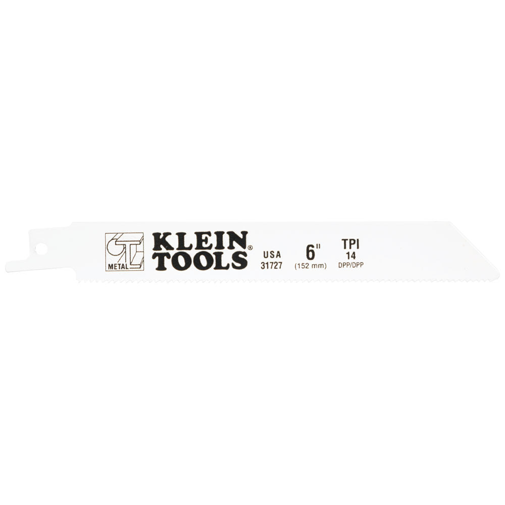 Klein Reciprocating Saw Blades, 14 TPI, 6-Inch, 5-Pack