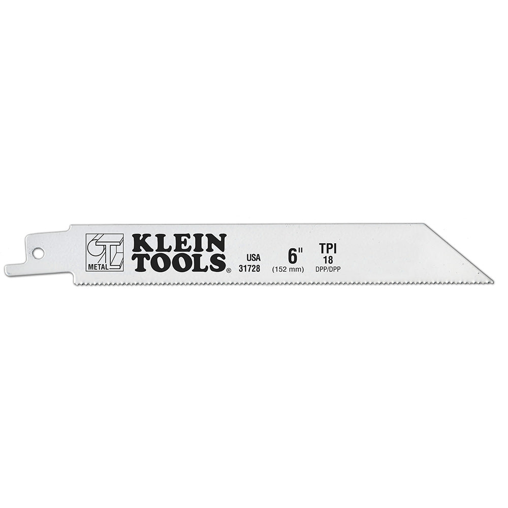 Klein Reciprocating Saw Blades, 18 TPI, 6-Inch, 5-Pack