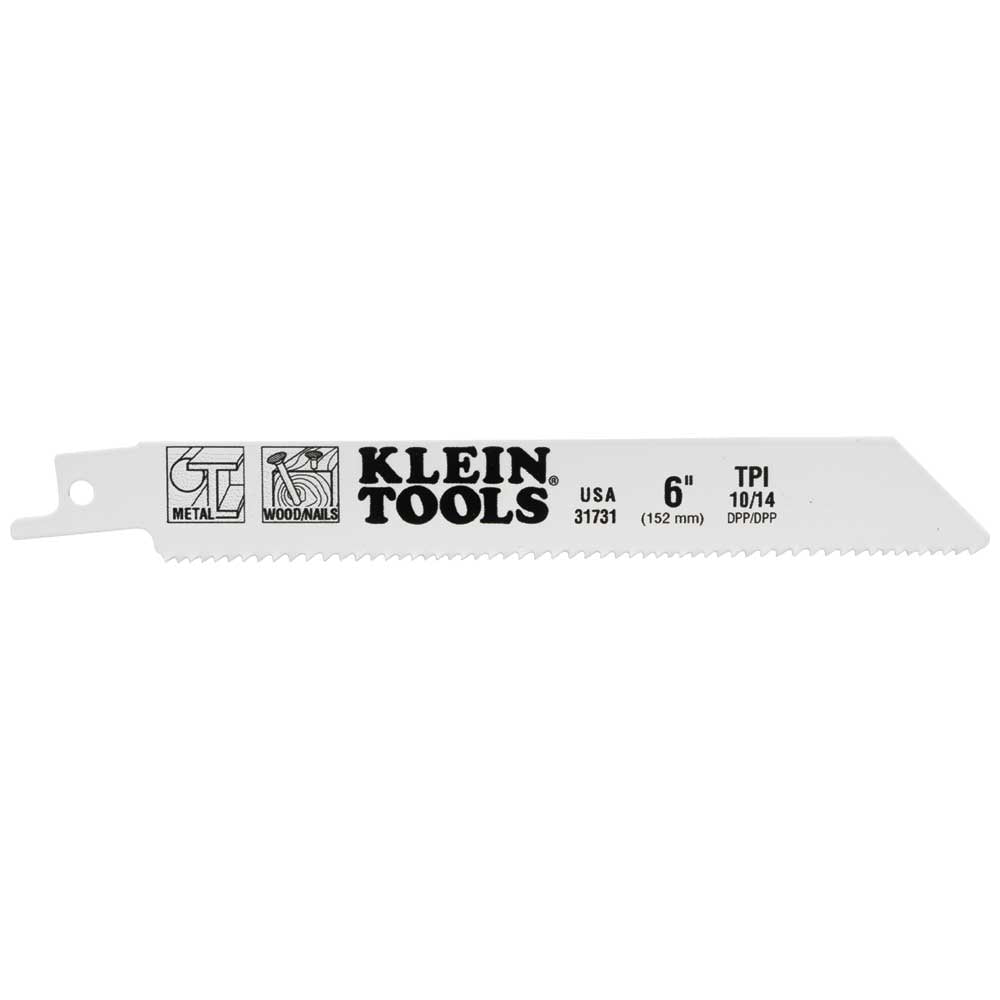 Klein Reciprocating Saw Blades, 10/14 TPI, 6-Inch, 5-Pack