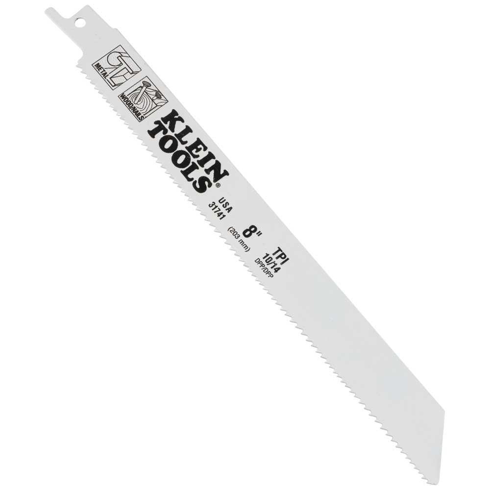 Klein Reciprocating Saw Blades, 10/14 TPI, 8-Inch, 5-Pack