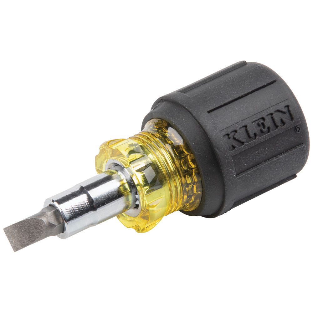 Klein Multi-Bit Screwdriver / Nut Driver, 6-in-1, Stubby, Ph, Sl Bits