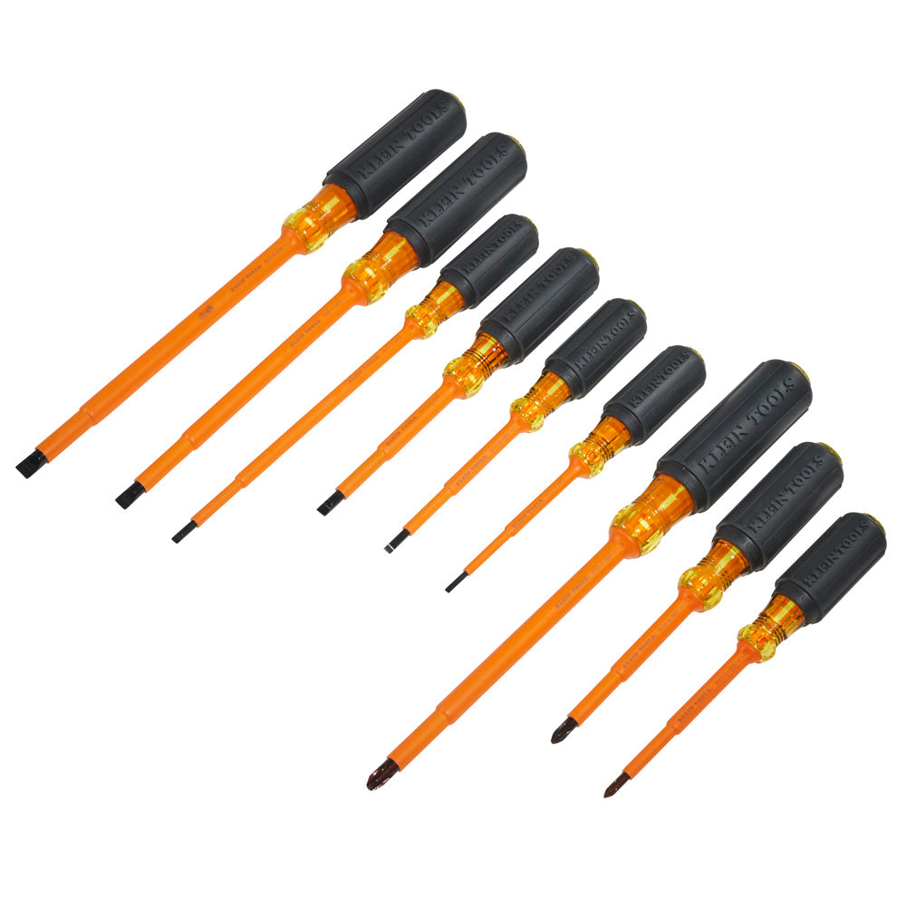 Klein Screwdriver Set, 1000V Insulated Slotted and Phillips, 9-Piece