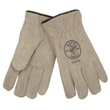 Klein Lined Drivers Gloves, Suede Cowhide, Large