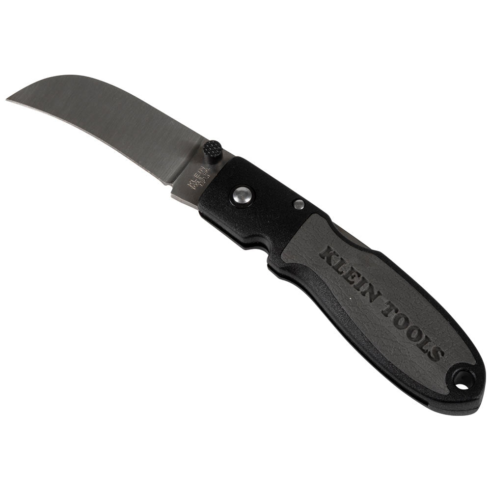 Klein Lightweight Lockback Knife 2-1/2-Inch Sheepfoot Blade, Black Handle