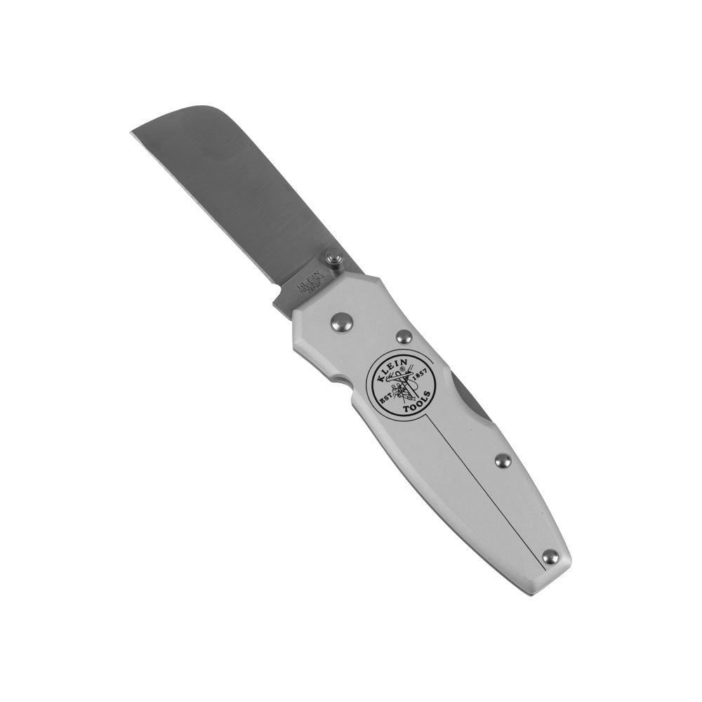 Klein Lightweight Lockback Knife 2-1/2-Inch Coping Blade, Silver Handle