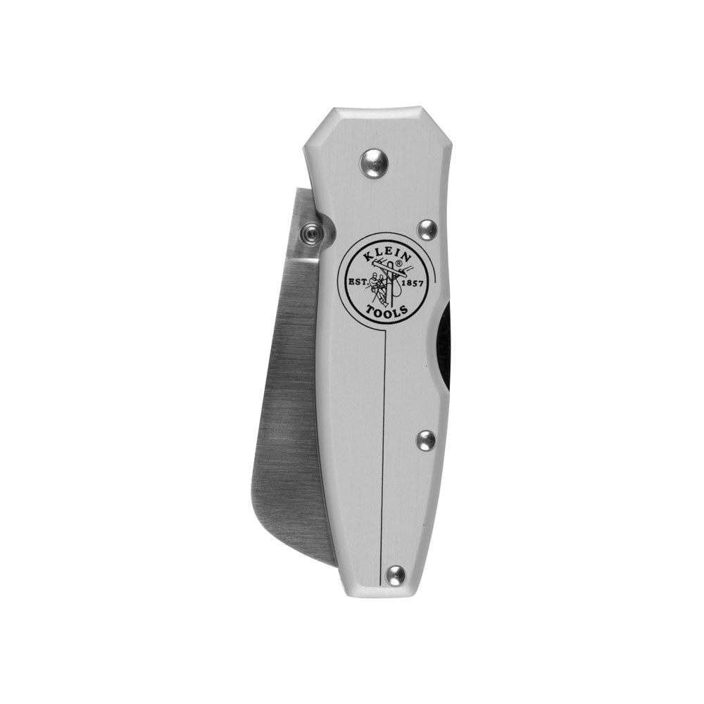 Klein Lightweight Lockback Knife 2-1/2-Inch Coping Blade, Silver Handle