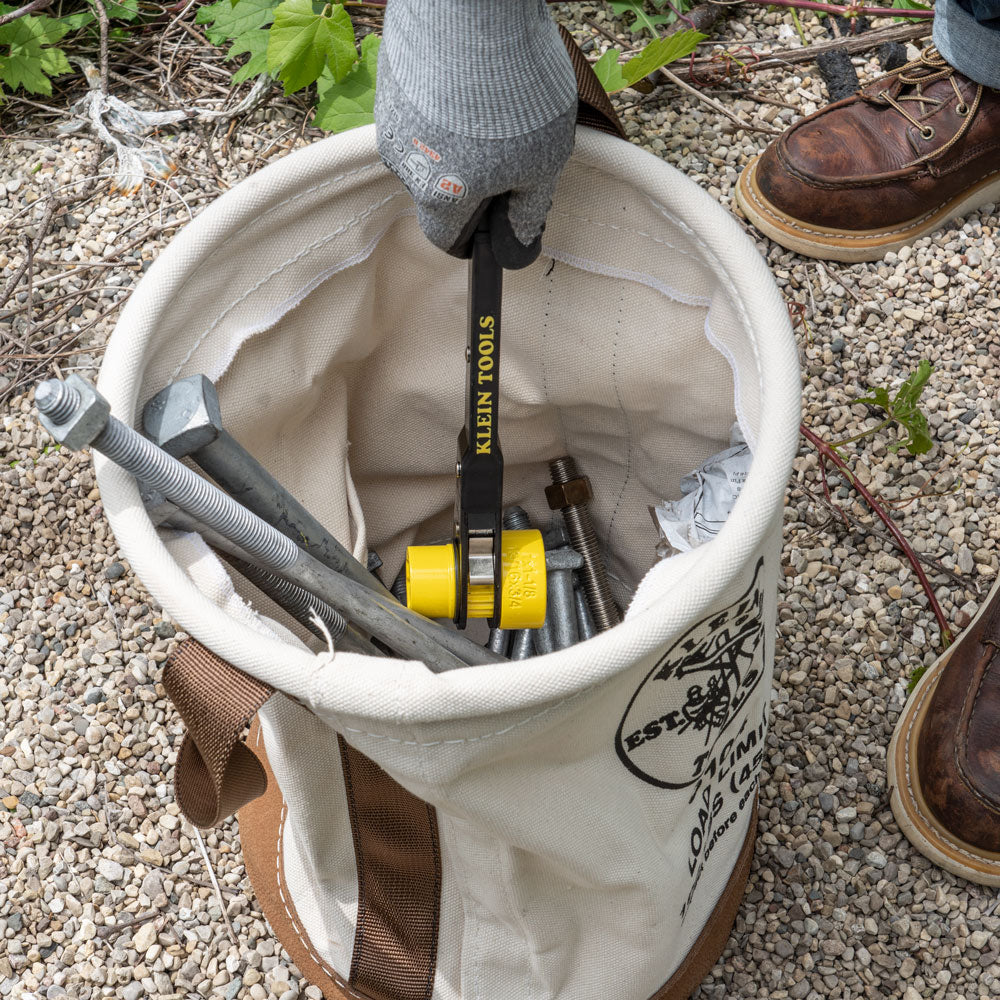 Klein Canvas Bucket with Leather Bottom, 12-Inch