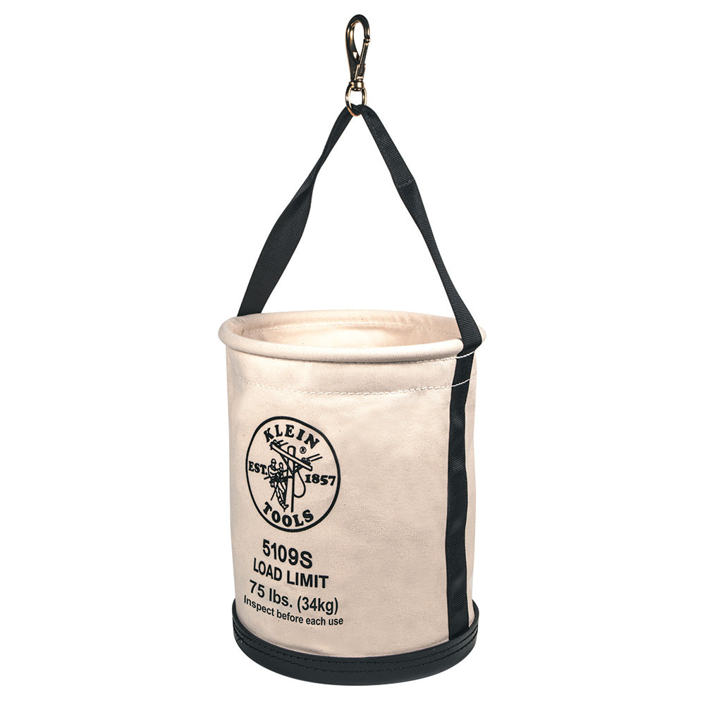 Klein Canvas Bucket, Straight Wall with Swivel Snap, 12-Inch