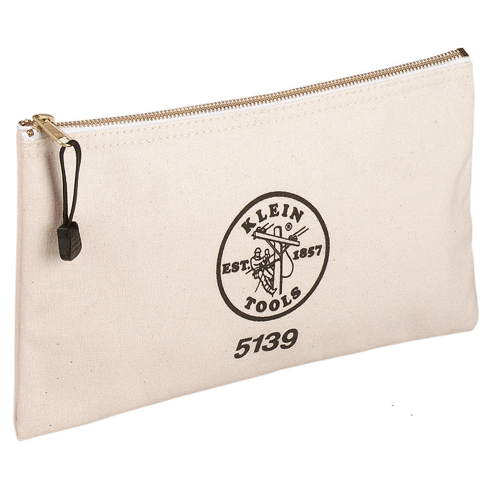 Klein Zipper Bag, Canvas Tool Pouch to 12.5 x 7 x 0.7 -Inch