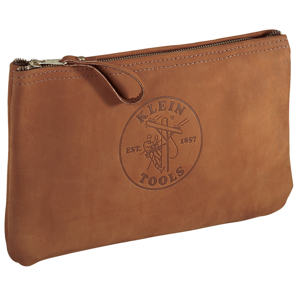 Klein Zipper Bag, Top-Grain Leather Tool Pouch, 12-1/2-Inch