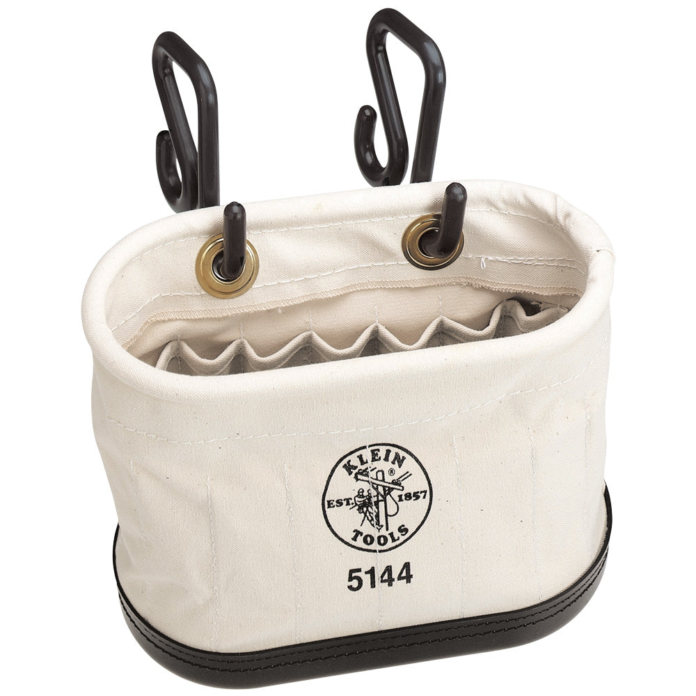 Klein Canvas Bucket, 15-Pocket Aerial Oval Bucket with Hooks