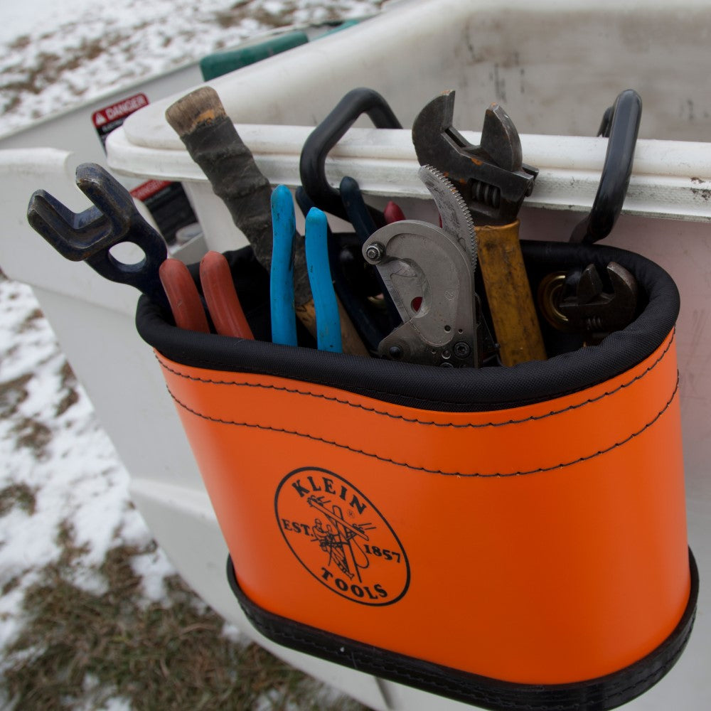 Klein Hard-Body Bucket, 14 Pocket Oval Bucket with Kickstand