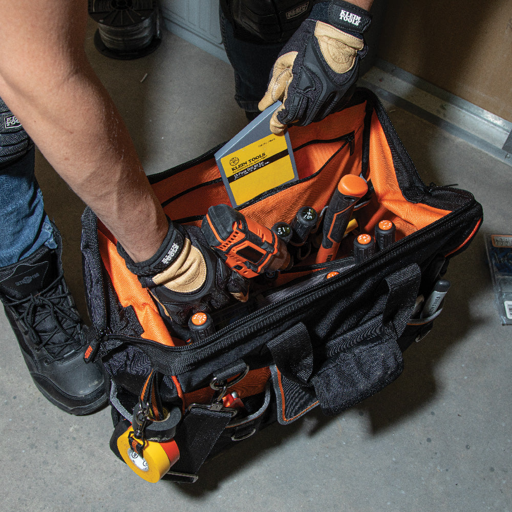 Klein Tool Bag, Tradesman Pro™ Wide-Open Tool Bag, 42 Pockets, 16-Inch