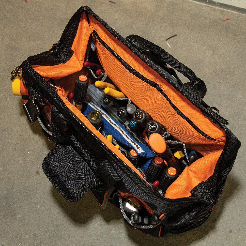 Klein Tool Bag, Tradesman Pro™ Wide-Open Tool Bag, 42 Pockets, 16-Inch